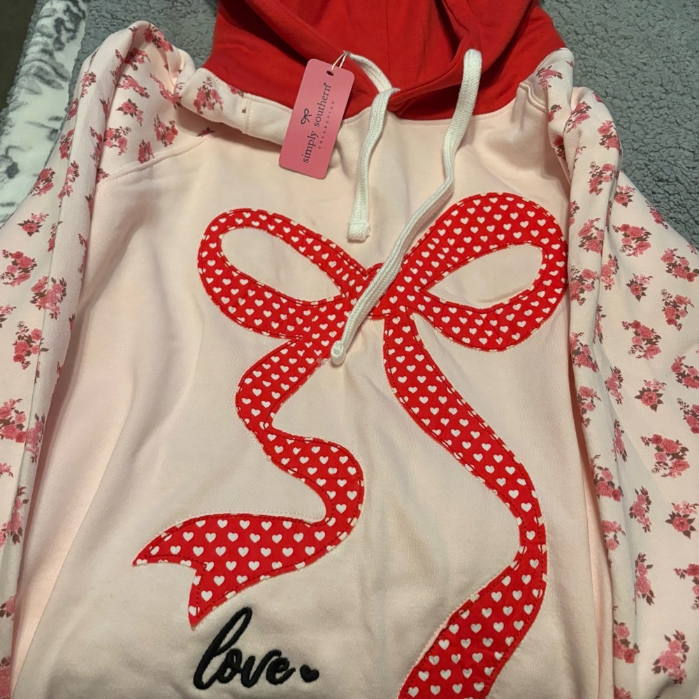 Simply Southern Red and Pink Hoodie
